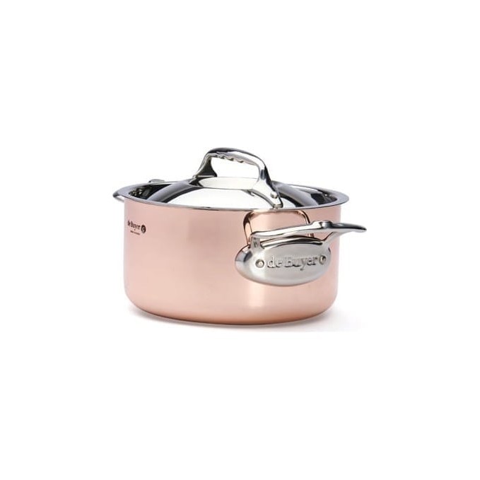 de Buyer PRIMA MATERA Copper & Stainless Steel Stewpan with Lid | De Buyer | Mimocook