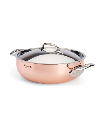 de Buyer PRIMA MATERA Copper & Stainless Steel Sauté Pan with Lid 28cm | De Buyer | Mimocook