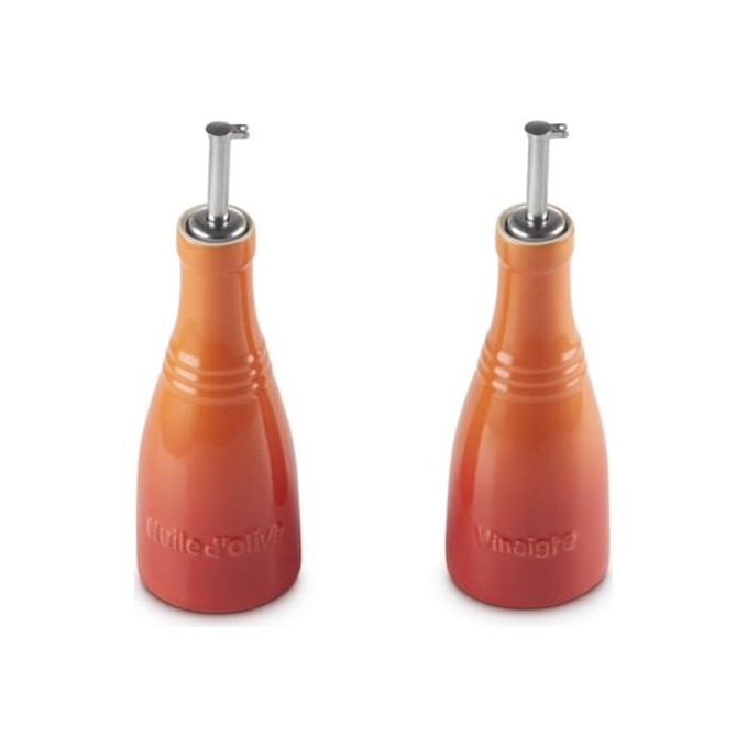 Le Creuset Stoneware Oil and Vinegar Bottle Set - Cerise | Le Creuset | Mimocook