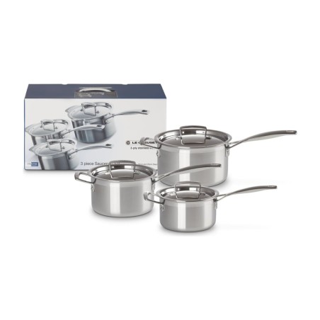 Le Creuset Set de 3 Casseroles Inox Classique | Le Creuset | Mimocook