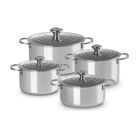 Bateria de cocina 4 piezas de acero inoxidable 3ply plus Le Creuset | Le Creuset | Mimocook