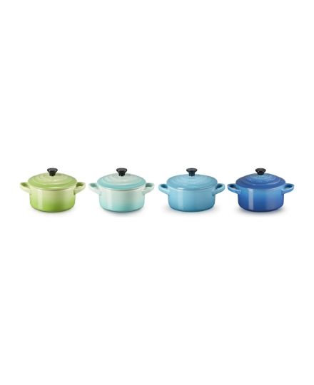Le Creuset Set 4 Mini Cocottes Verde e Azul em Cerâmica de Grés | Le Creuset | Mimocook