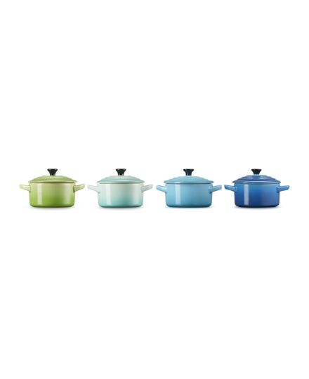 Le Creuset Set 4 Mini Cocottes Verde e Azul em Cerâmica de Grés | Le Creuset | Mimocook