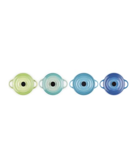 Le Creuset Set de 4 Mini Cocottes Verde y Azul de Cerámica de Gres | Le Creuset | Mimocook