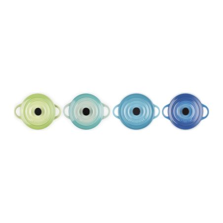 Le Creuset Set de 4 Mini Cocottes Verde y Azul de Cerámica de Gres | Le Creuset | Mimocook