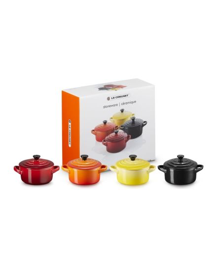 Le Creuset Set 4 Mini Cocottes Fogo e Chama em Cerâmica de Grés | Le Creuset | Mimocook