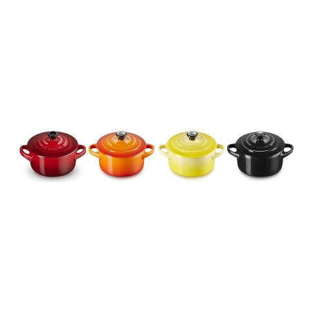 Le Creuset Set of 4 Mini Cocottes Fire and Flame in Stoneware | Le Creuset | Mimocook