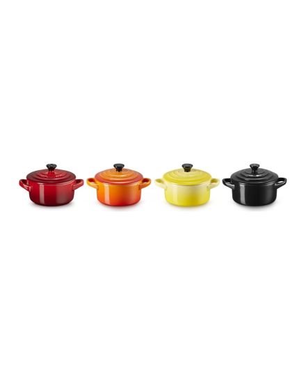 Le Creuset Set 4 Mini Cocottes Fogo e Chama em Cerâmica de Grés | Le Creuset | Mimocook