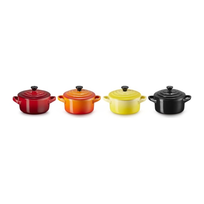 Le Creuset Set de 4 Mini Cocottes Feu et Flamme en Céramique | Le Creuset | Mimocook