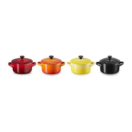 Le Creuset Set 4 Mini Cocottes Fogo e Chama em Cerâmica de Grés | Le Creuset | Mimocook