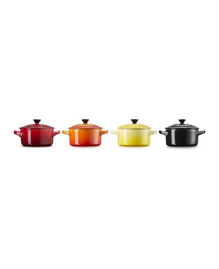 Le Creuset Set of 4 Mini Cocottes Fire and Flame in Stoneware | Le Creuset | Mimocook