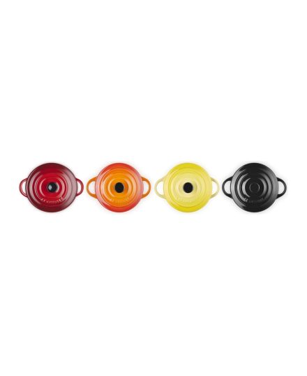 Le Creuset Set of 4 Mini Cocottes Fire and Flame in Stoneware | Le Creuset | Mimocook