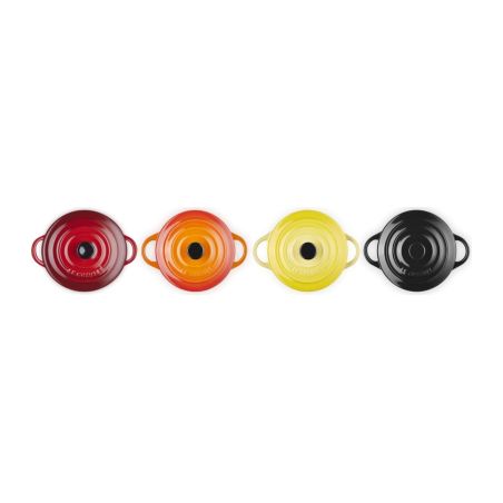 Le Creuset Set of 4 Mini Cocottes Fire and Flame in Stoneware | Le Creuset | Mimocook