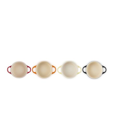 Le Creuset Set 4 Mini Cocottes Fogo e Chama em Cerâmica de Grés | Le Creuset | Mimocook
