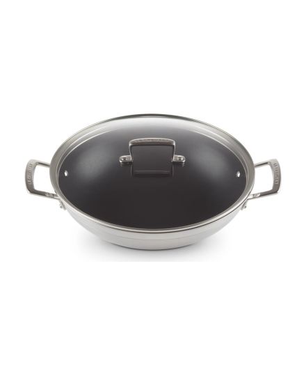 Le Creuset Antihaftbeschichteter Wok aus 3-ply Edelstahl 30 cm | Le Creuset | Mimocook