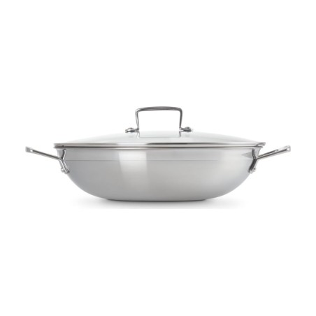Le Creuset Wok Anti-Adhérent Inox Classique avec Couvercle Verre 30 cm | Le Creuset | Mimocook