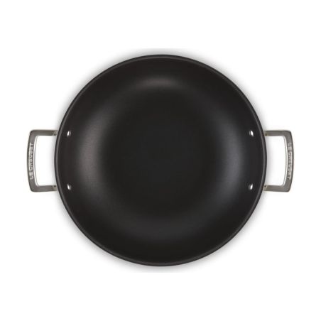 Le Creuset 3-ply Stainless Steel Non-Stick Wok with Glass Lid 30 cm | Le Creuset | Mimocook
