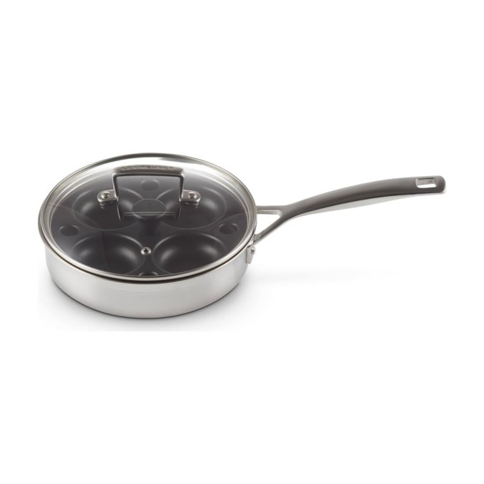 Le Creuset Sauteuse Inox 3-ply avec Insert pour Œufs Pochés 20 cm | Le Creuset | Mimocook