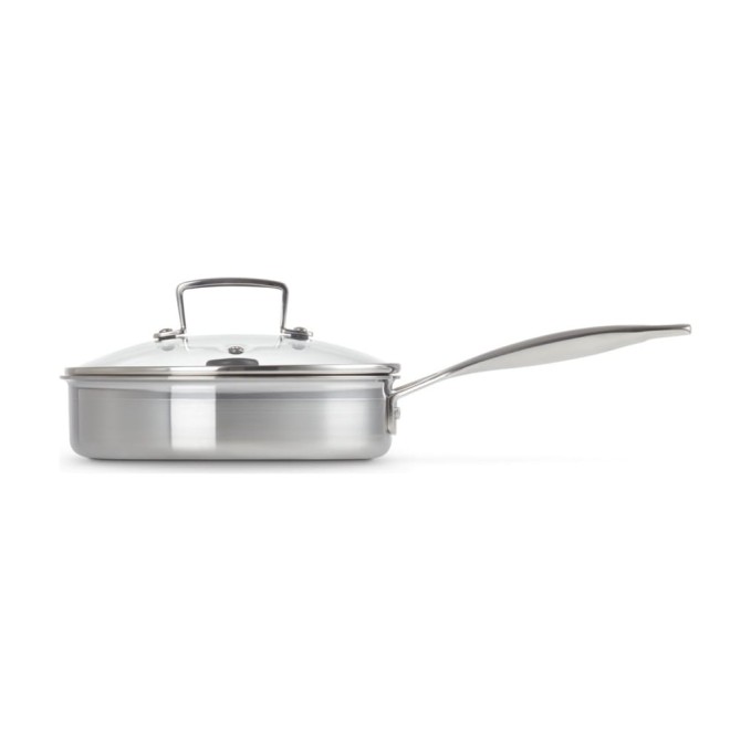 Le Creuset 3-ply Stainless Steel Uncoated Sauté Pan with Poaching Insert 20 cm | Le Creuset | Mimocook