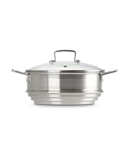 Le Creuset Vaporeira Grande de Aço Inoxidável com Tampa de Vidro | Le Creuset | Mimocook