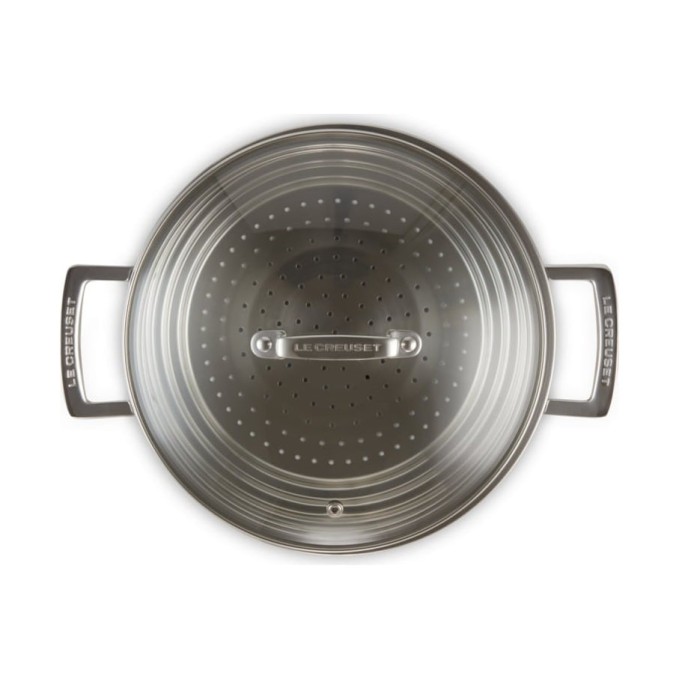 Le Creuset Grand Cuit-Vapeur Adaptable Inox Classique avec Couvercle en Verre | Le Creuset | Mimocook