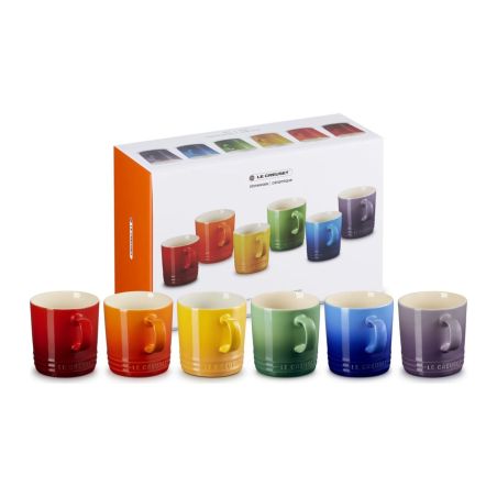 Le Creuset Set de 6 Canecas de Café Arco-Íris em Cerâmica 0,35 L | Le Creuset | Mimocook