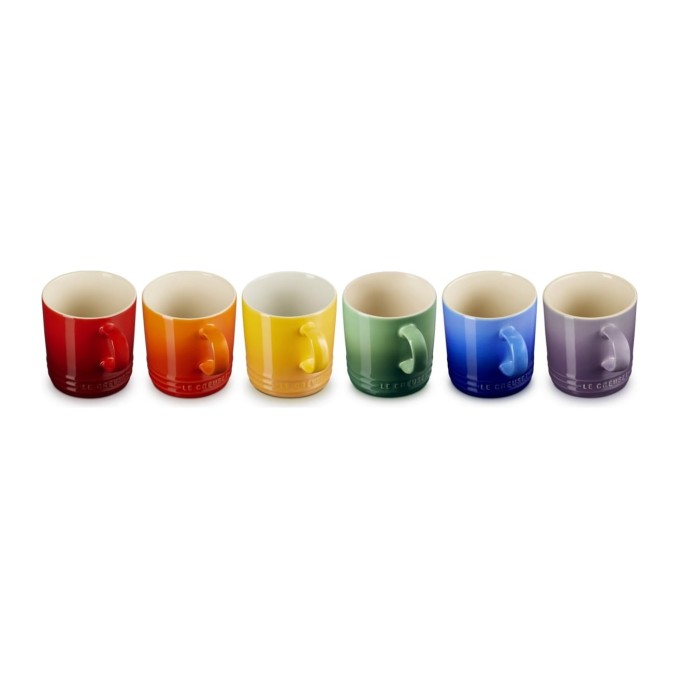 Le Creuset Set de 6 Tazas de Cerámica Arcoíris 0,35 L | Le Creuset | Mimocook