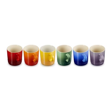 Le Creuset 6er-Set Becher Regenbogen aus Steinzeug 0,35 L | Le Creuset | Mimocook