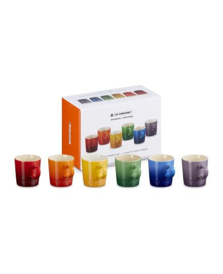 Le Creuset Set de 6 Canecas de Espresso Arco-Íris em Cerâmica 0,1 L | Le Creuset | Mimocook