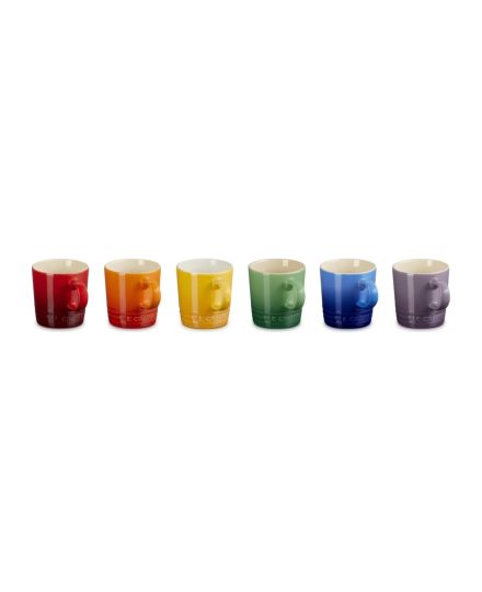 Le Creuset Set de 6 Canecas de Espresso Arco-Íris em Cerâmica 0,1 L | Le Creuset | Mimocook