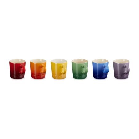 Le Creuset 6er-Set Espressobecher Regenbogen aus Steinzeug 0,1 L | Le Creuset | Mimocook