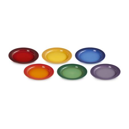 Le Creuset 6er-Set Beilagenteller Regenbogen aus Steinzeug 22 cm | Le Creuset | Mimocook