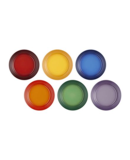 Le Creuset Set de 6 Pratos de Acompanhamento Arco-Íris em Cerâmica 22 cm | Le Creuset | Mimocook