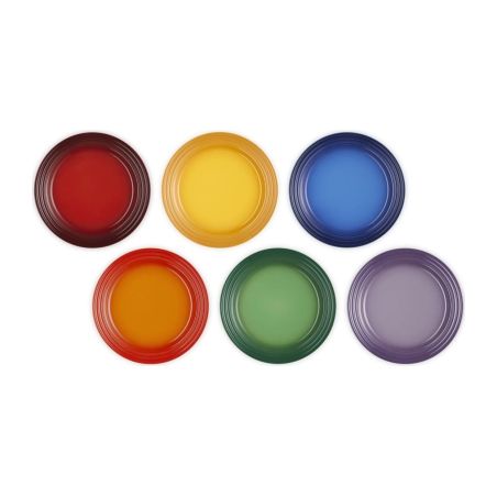 Le Creuset 6er-Set Beilagenteller Regenbogen aus Steinzeug 22 cm | Le Creuset | Mimocook