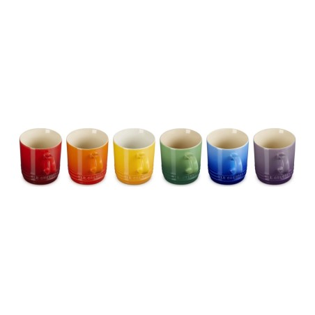 Le Creuset Set de 6 Tazas de Cappuccino de Cerámica Arcoíris 0,2 L | Le Creuset | Mimocook