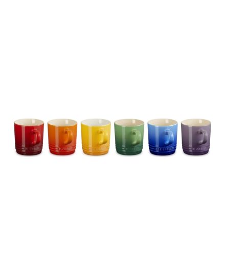 Le Creuset Set de 6 Canecas de Cappuccino Arco-Íris em Cerâmica 0,2 L | Le Creuset | Mimocook
