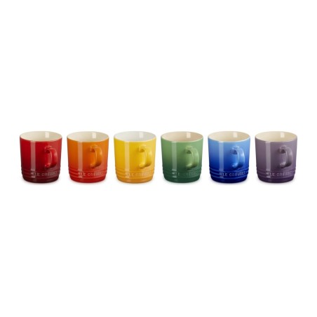Le Creuset Stoneware Rainbow Set of 6 Cappuccino Mugs 0.2 L | Le Creuset | Mimocook
