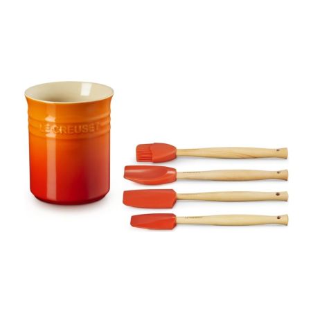 Le Creuset 5-teiliges Craft-Utensilien-Set mit Steinzeugtopf | Le Creuset | Mimocook