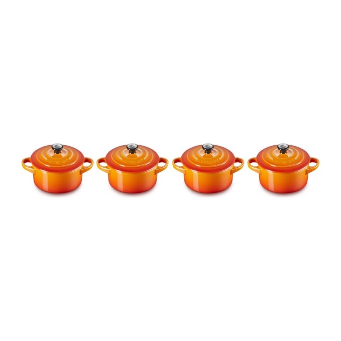 Le Creuset Set de 4 Mini Cocottes de Cerámica de Gres 10 cm | Le Creuset | Mimocook