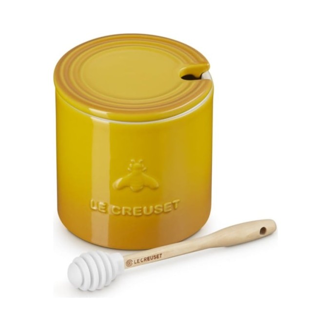 Le Creuset Stoneware Signature Honey Pot with Dipper Nectar 0.42 L | Le Creuset | Mimocook