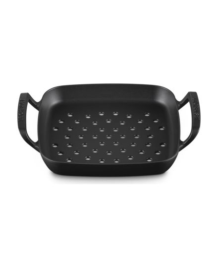 Le Creuset Quadratischer BBQ Outdoor Grillkorb aus Gusseisen in Mattschwarz 30 cm | Le Creuset | Mimocook