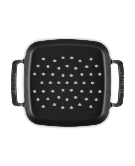 Le Creuset Quadratischer BBQ Outdoor Grillkorb aus Gusseisen in Mattschwarz 30 cm | Le Creuset | Mimocook