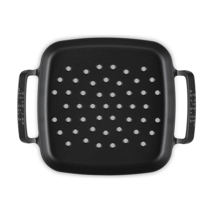 Le Creuset Satin Black Cast Iron BBQ Outdoor Square Grill Basket 30 cm | Le Creuset | Mimocook