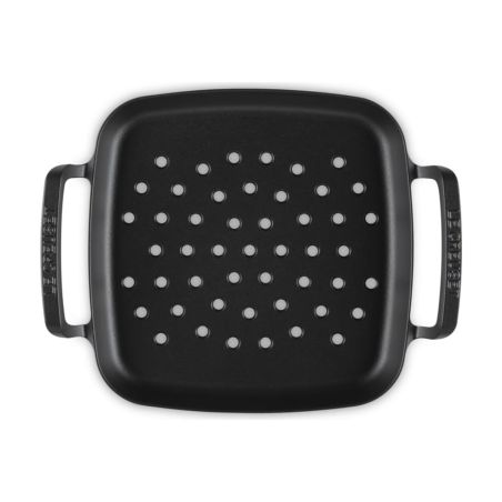 Le Creuset Quadratischer BBQ Outdoor Grillkorb aus Gusseisen in Mattschwarz 30 cm | Le Creuset | Mimocook