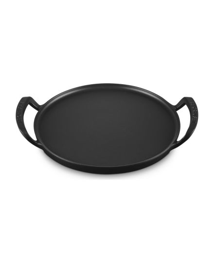 Le Creuset Runde BBQ Outdoor Pizzapfanne aus Gusseisen in Mattschwarz 35 cm | Le Creuset | Mimocook