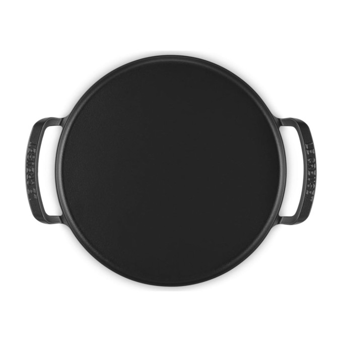 Le Creuset Plaque Ronde à Pizza BBQ Outdoor en Fonte Noir Mat 35 cm | Le Creuset | Mimocook