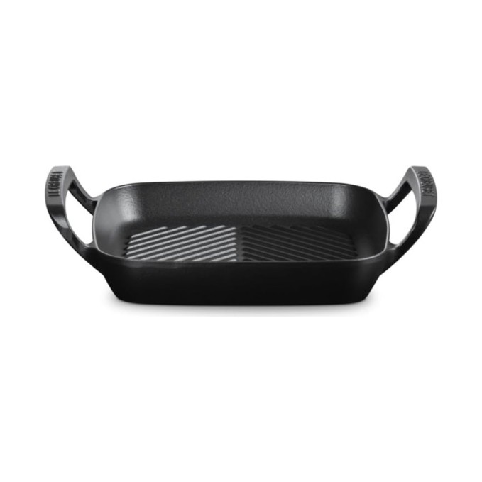 Le Creuset Satin Black Cast Iron BBQ Outdoor Square Grill 26 cm | Le Creuset | Mimocook