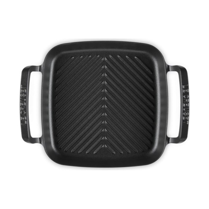 Le Creuset Satin Black Cast Iron BBQ Outdoor Square Grill 26 cm | Le Creuset | Mimocook