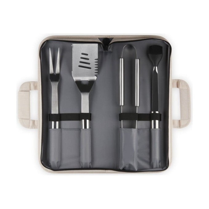 Le Creuset Set d’Ustensiles BBQ en Acier Inoxydable avec Sac de Transport | Le Creuset | Mimocook