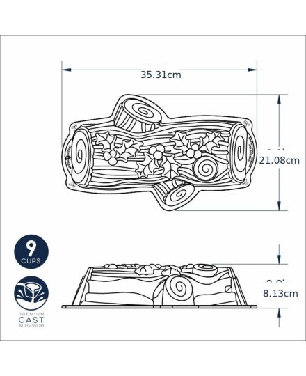 Nordic Ware Forma Bûche de Noël Tronco de Natal | Nordic Ware | Mimocook